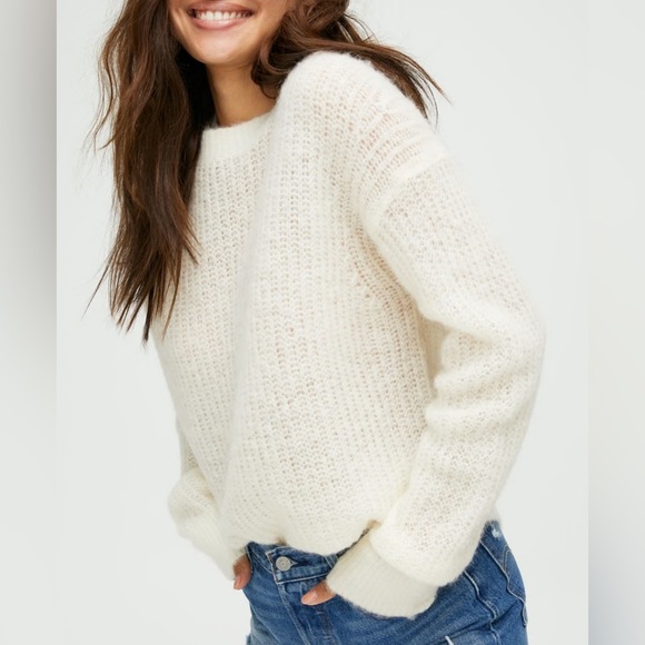 Aritzia Sweaters - ARITZIA WILFRED FREE cosmic crew sweater alpaca/wool knit size XS cream